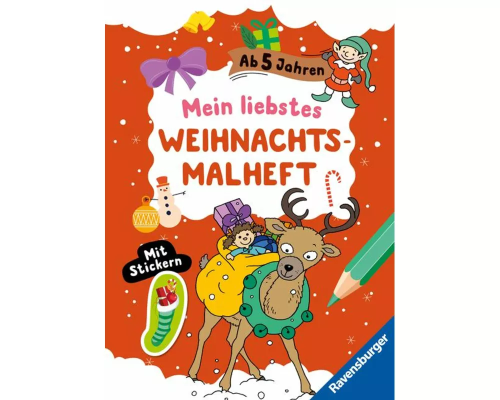 Mein liebstes Weihnachtsmalheft mit Stickern ab 5