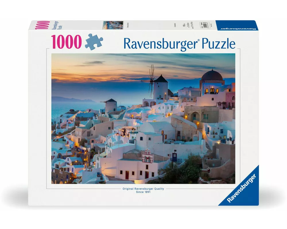 Erwachsenenpuzzle 1000 Teile - Abend über Santorini