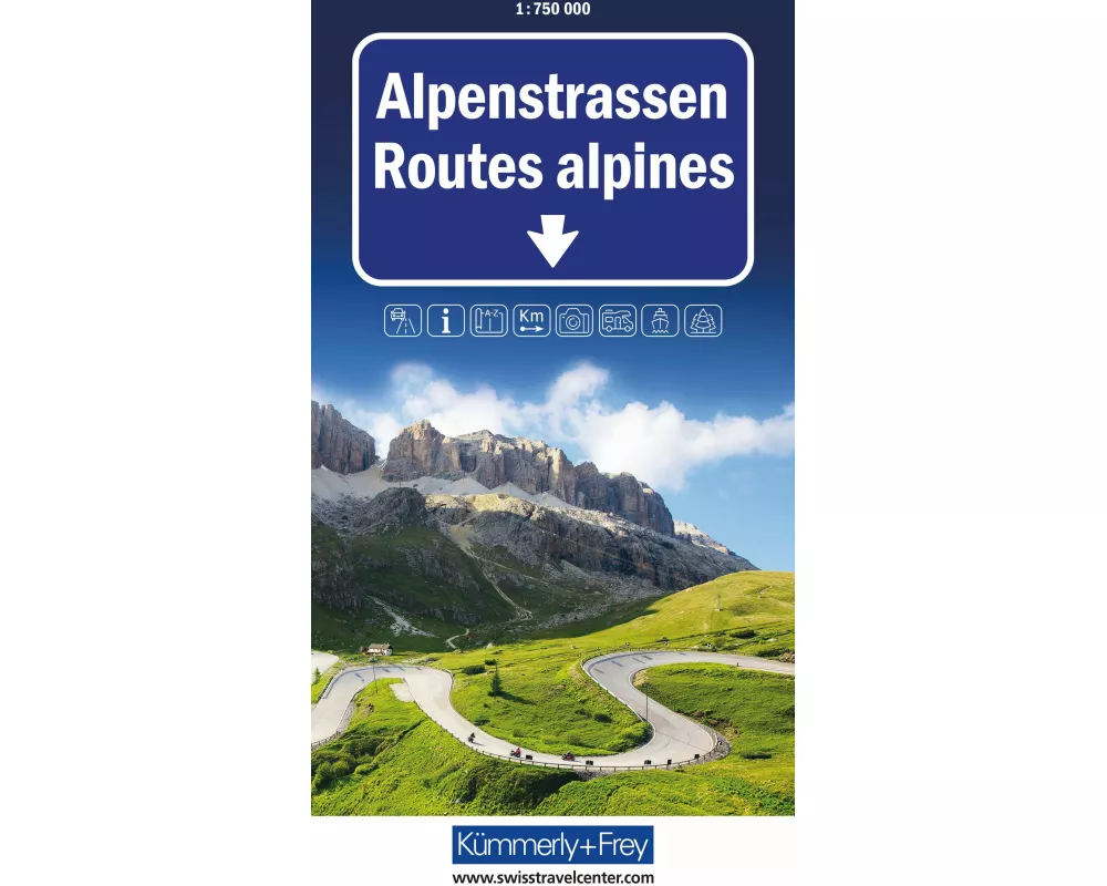 Kümmerly+Frey Strassenkarte Alpenstrassen 1:750.000