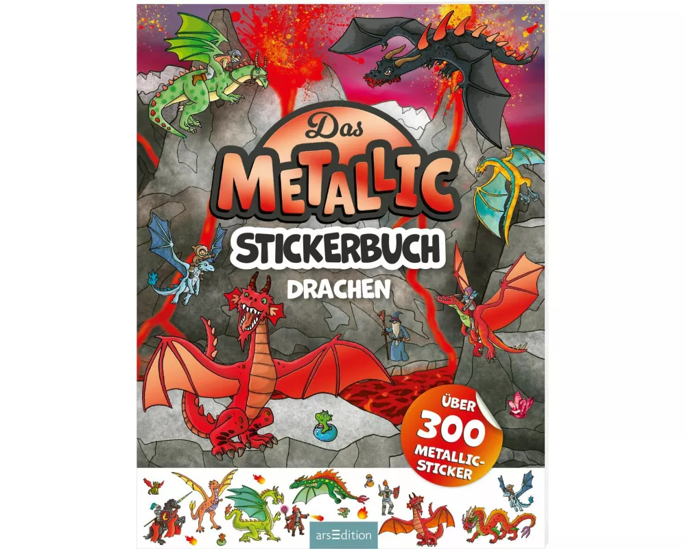 Das Metallic-Stickerbuch – Drachen
