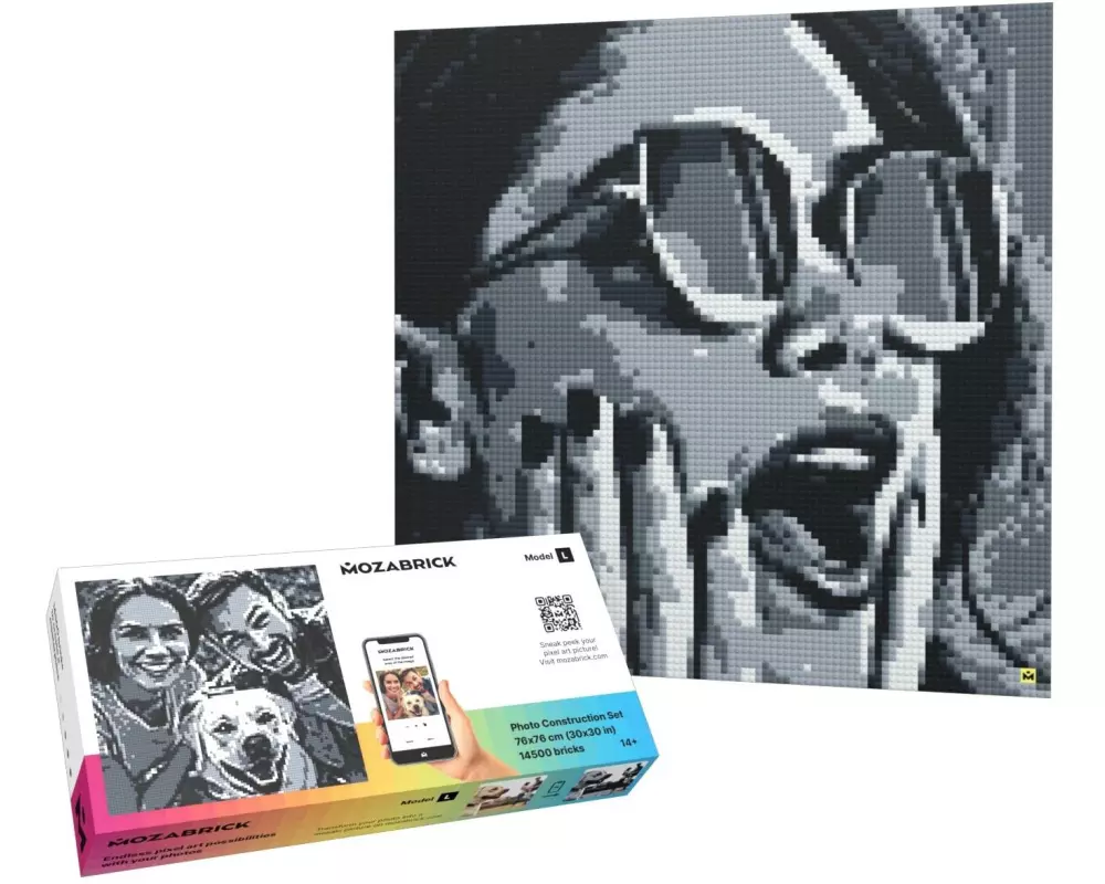 Mozabrick Bausteine Klemmbausteine Mosaik, L Monochrom