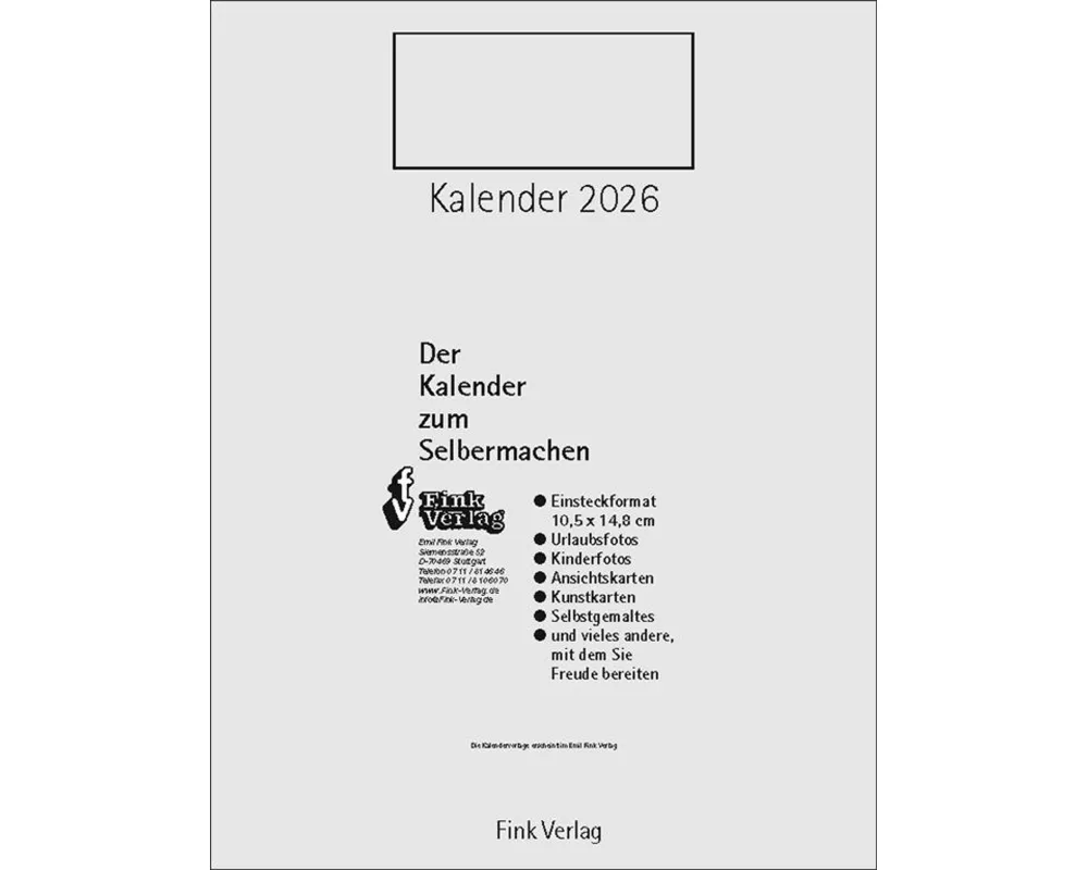 Kalender zum Selbermachen 2026
