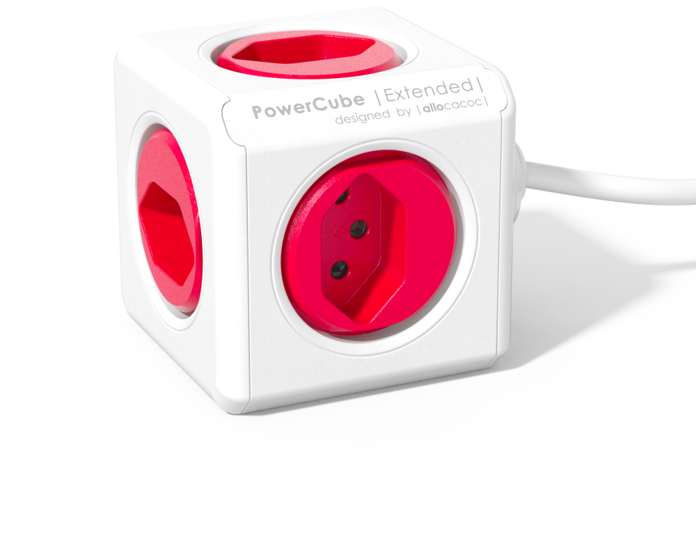 POWERCUBE Socket extend red 66.7790RD 5xT.13,1.5m cable