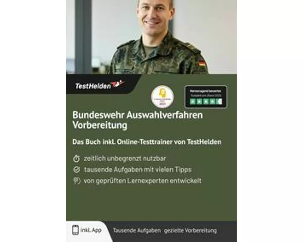 Bundeswehr Auswahlverfahren Vorbereitung: Das Buch inkl. Online-Testtrainer von TestHelden