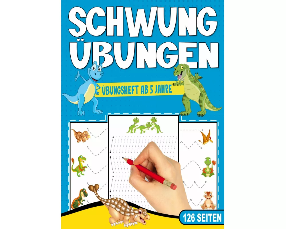 Schwungübungen Übungsheft ab 5 Jahre - Das Dino Lernheft für Jungen