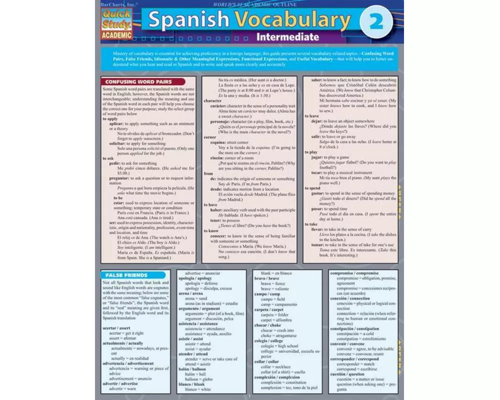 Spanish Vocabulary 2: Intermediate