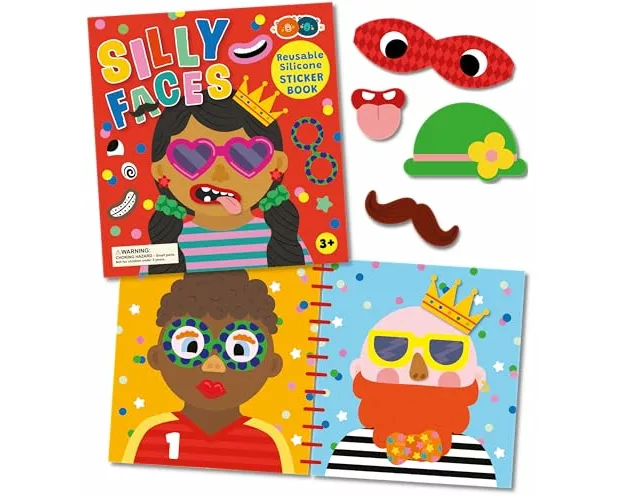 Silicone Sticker Book - Silly Faces