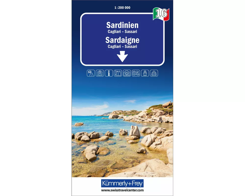 Kümmerly+Frey Regional-Strassenkarte 16 Sardinien 1:200.000