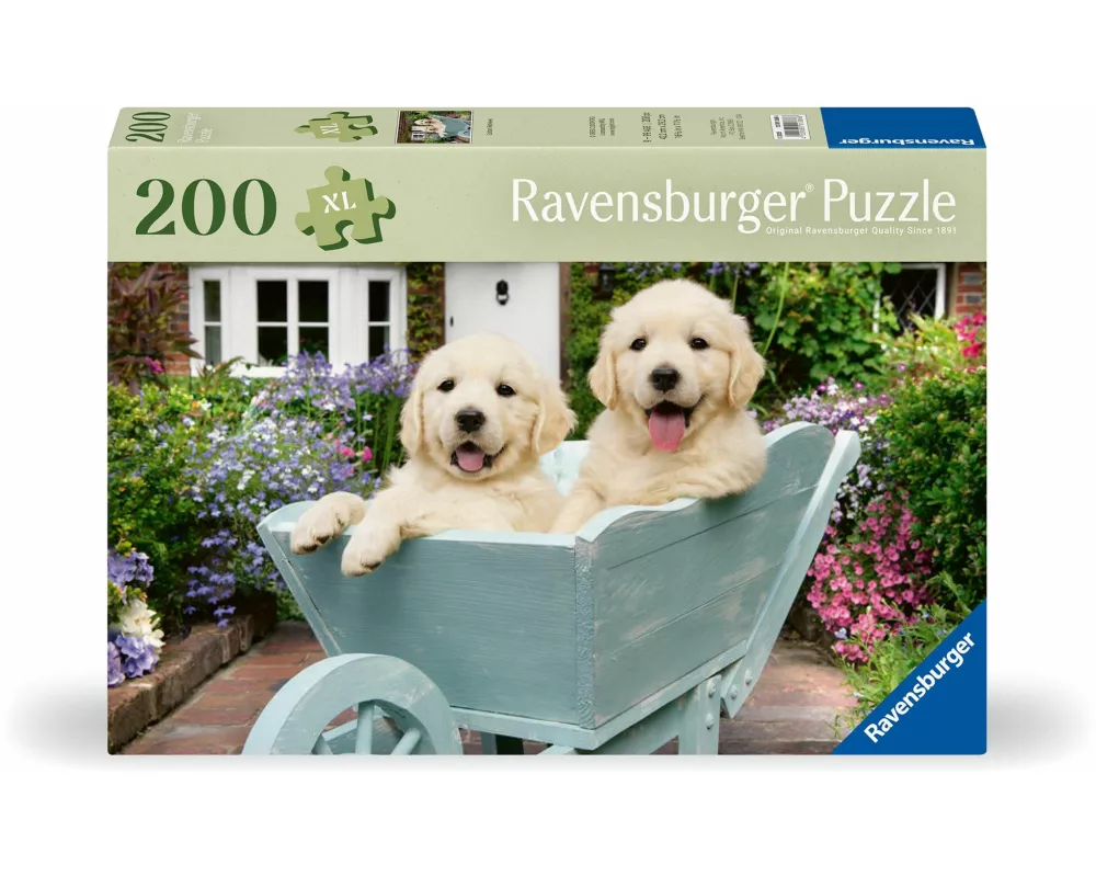 Feel Well & Puzzle - Golden Retriever - Erwachsenenpuzzle mit 200 XL-Teilen und extra Bildvorlage