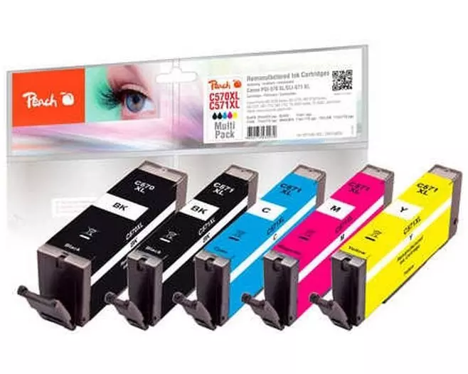Peach Tintenset Canon 570XL/571XL Multi-Pack BK/C/M/Y