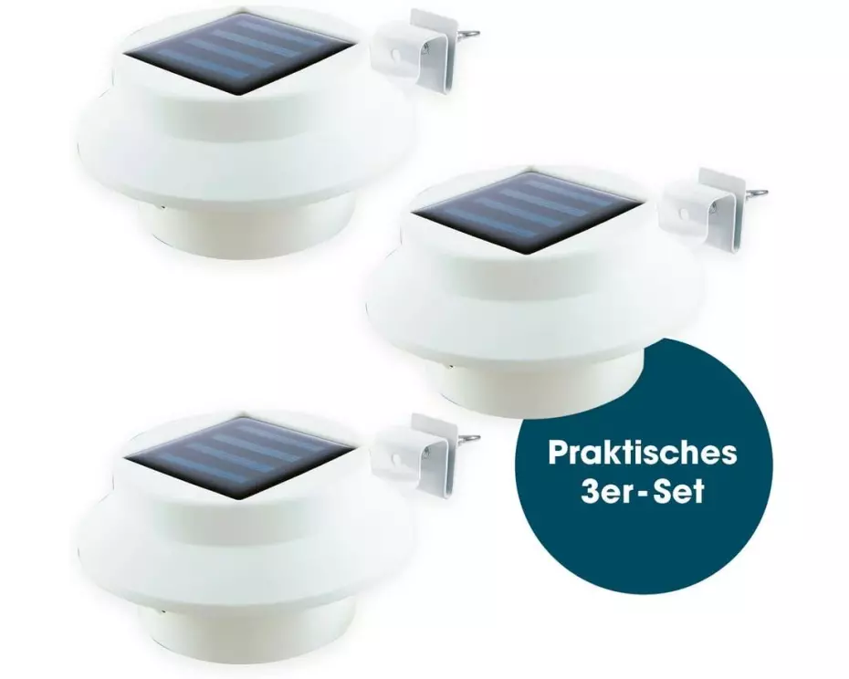 EASYmaxx Solar-Leuchte Dachrinne 3er-Set 1.2 V