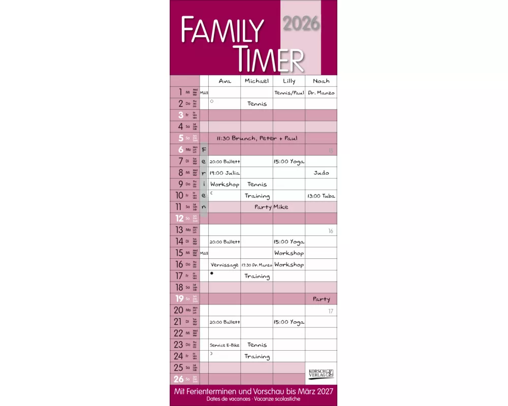 Family Timer Malve 2026