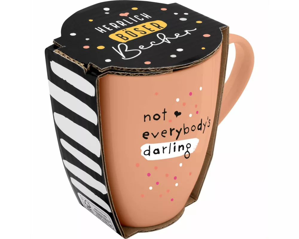 Tasse mit Motivdruck "not everybody´s darling", mit Banderole