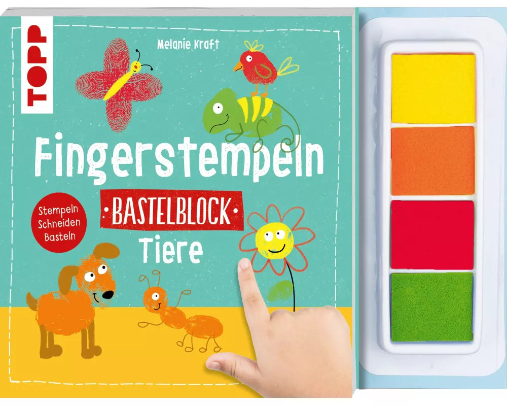 Fingerstempeln. Bastelblock Tiere