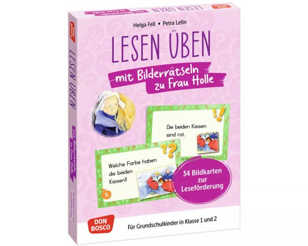 Lesen üben mit Bilderrätseln zu Frau Holle. 34 Bildkarten zur Leseförderung