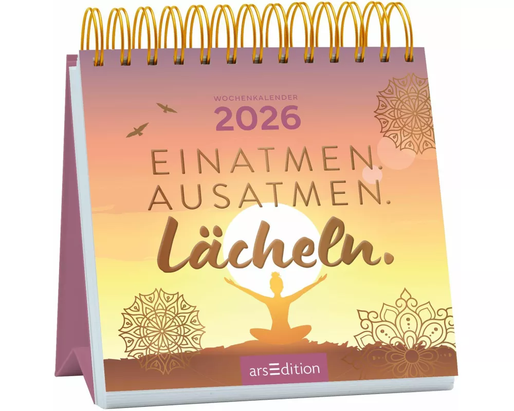 Mini-Wochenkalender Einatmen. Ausatmen. Lächeln. 2026