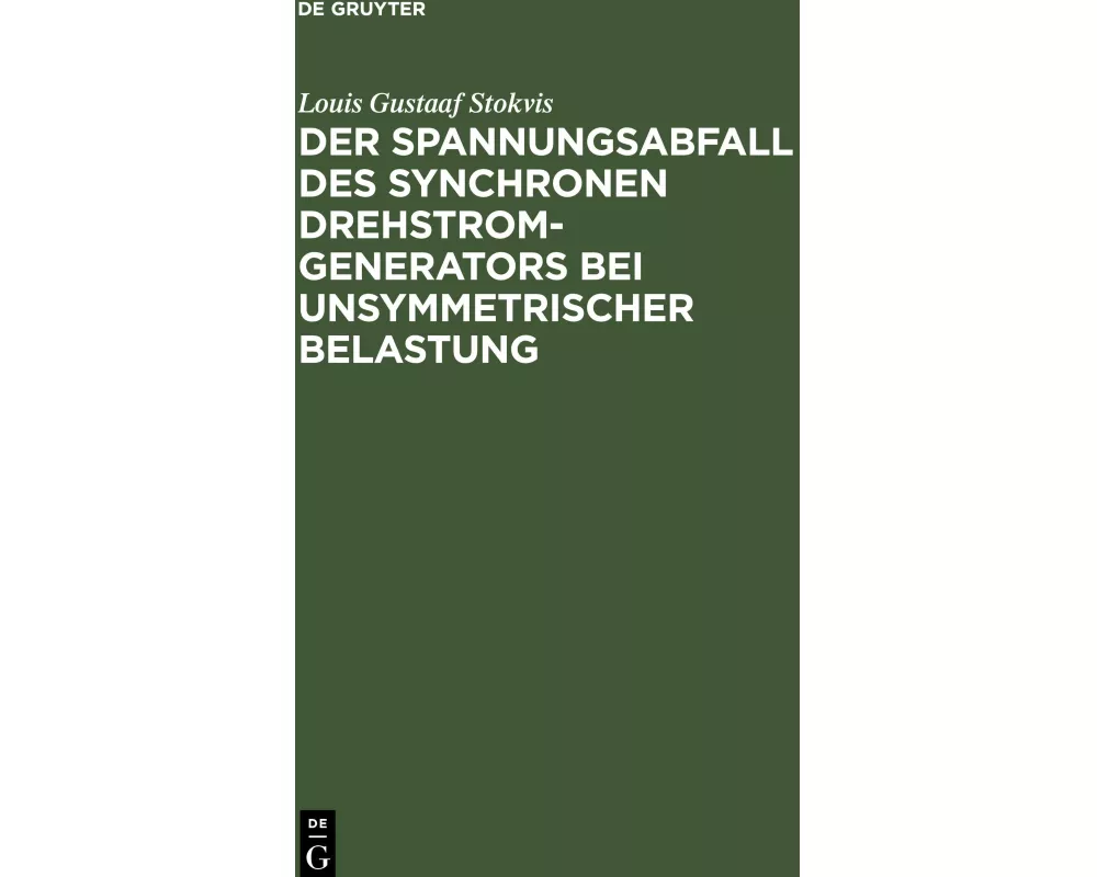 Der Spannungsabfall des synchronen Drehstrom-Generators bei unsymmetrischer Belastung