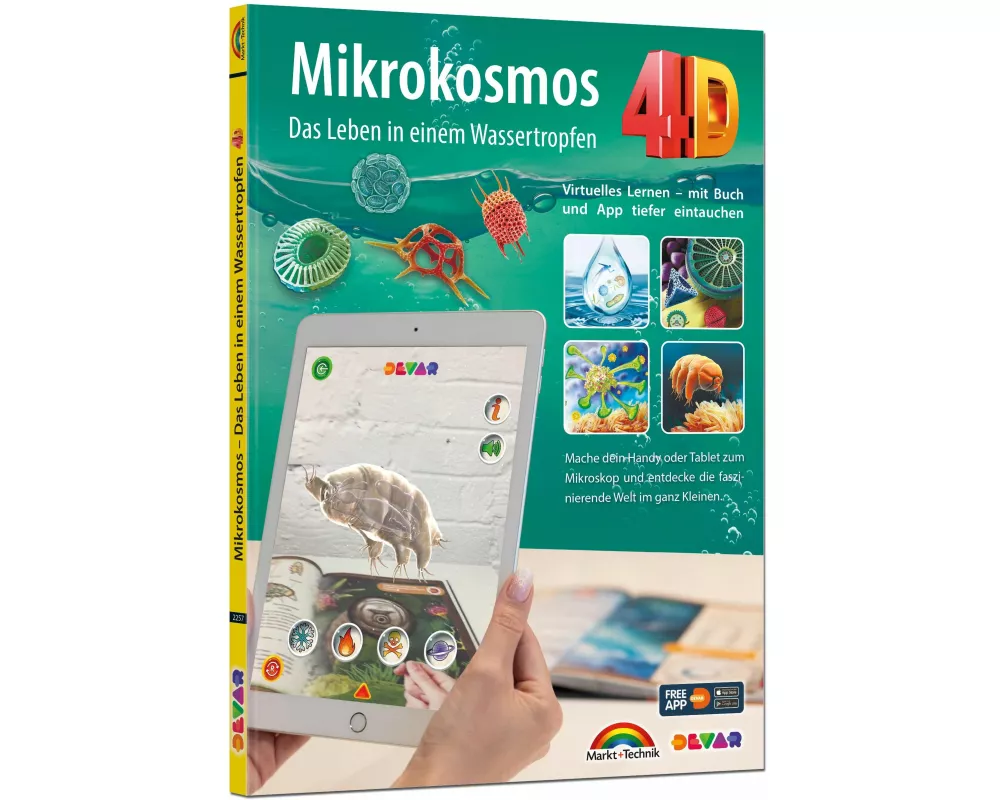 Mikrokosmos 4D - Bakterien - Natur - Das Leben in einem Wassertropfen - mit App, entdecke die Welt im ganz Kleinen