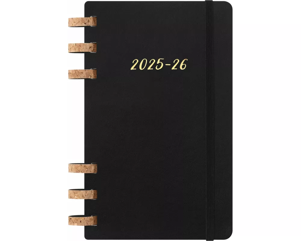 Moleskine 12 Monate Studienplaner mit Spiralbindung 2026, L/A5, Weicher Einband, Schwarz