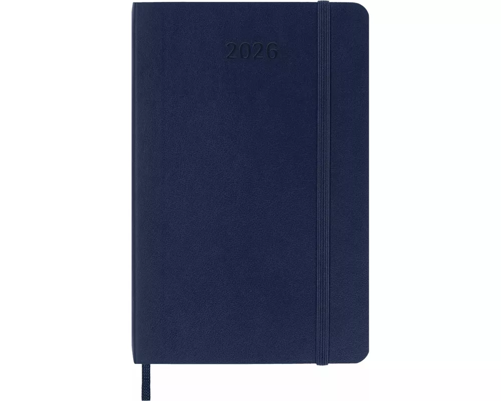 Moleskine 12 Monate Wochen Notizkalender 2026, Pocket/A6, 1 Wo = 1 Seite, rechts linierte Seite, Weicher Einband, Saphir