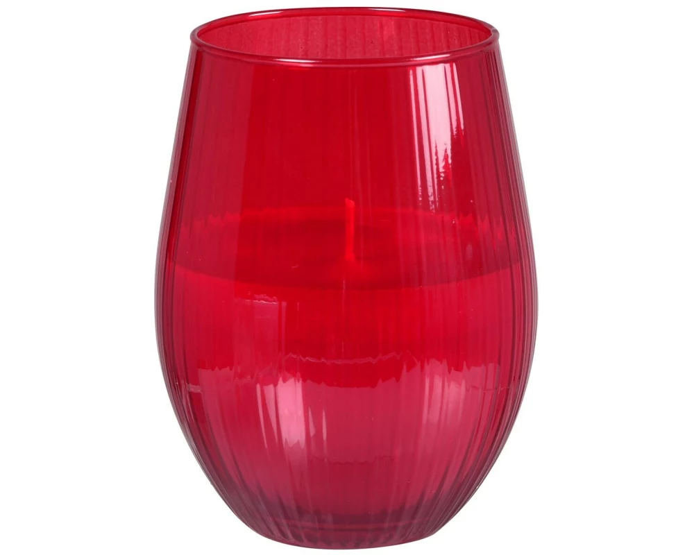 Duni Kerze im Glas Ritz 12.5 cm x 7.6 cm, Rot , Rot