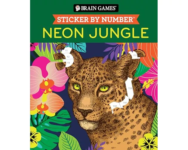 Brain Games - Sticker by Number: Neon Jungle (28 Images to Sticker)