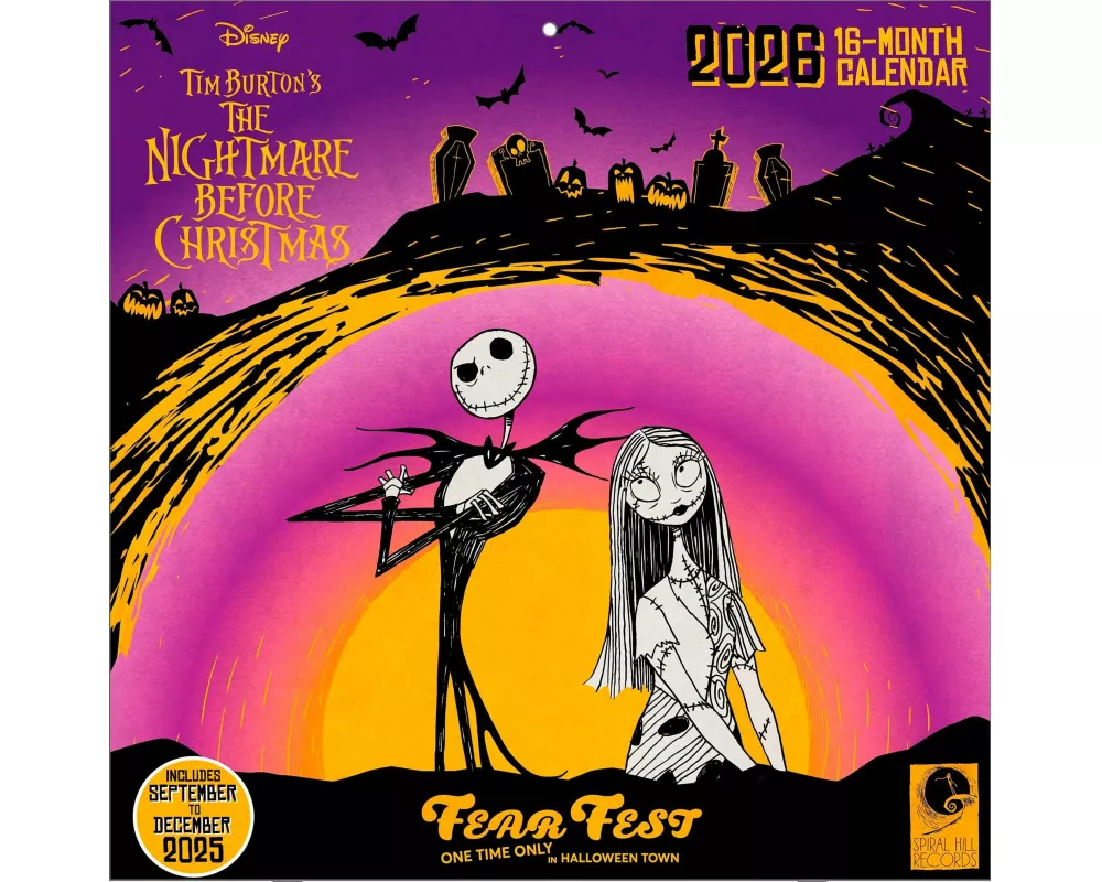 Pyramid - THE NIGHTMARE BEFORE CHRISTMAS 2026 – Broschürenkalender 30×30 cm mit Jack Skellington, Sally & Zero – Kalender für Disney- & Tim-Burton-Fan