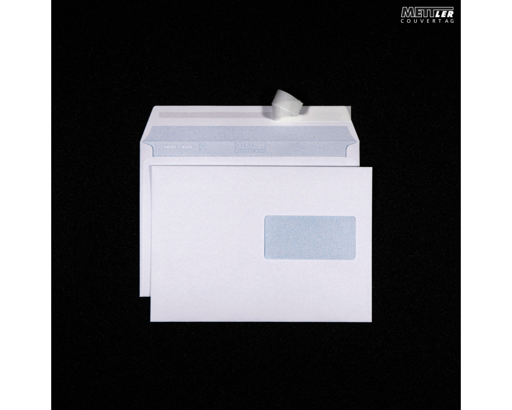 METTLER Couvert Fenster rechts C5 8064 100g,ultraweiss,Kleber 500 St.