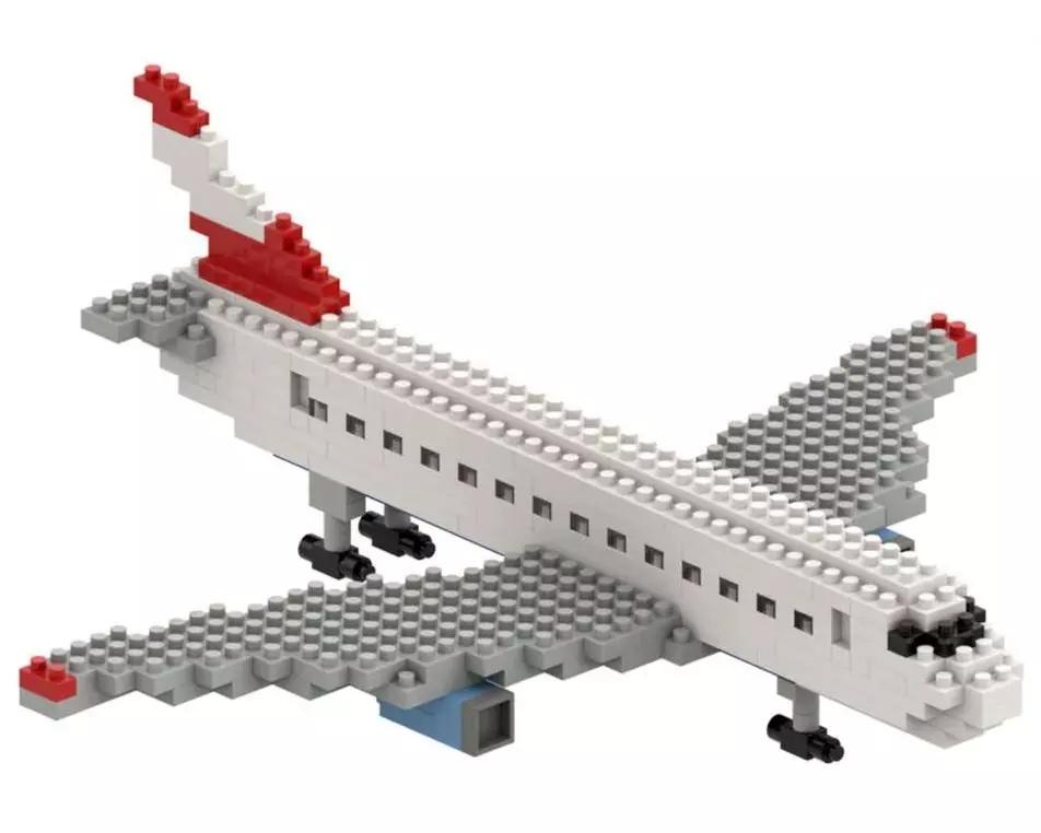 BRIXIES Bausteinmodell Flugzeug aus 246 Bausteinen
