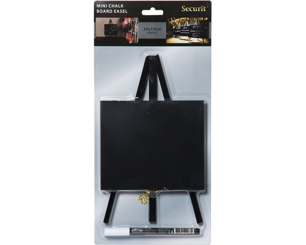 SECURIT Kreidetafel-Staffelei MINI MNI-BL-KR-1 schwarz 24.4x15x13.5cm