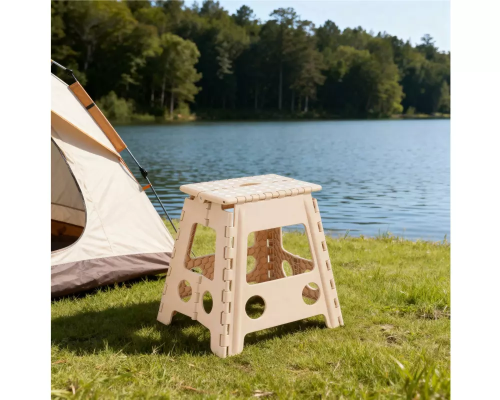 relaxdays Klapphocker XL, Beige