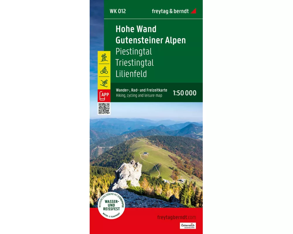 freytag & berndt Wanderkarte WK 012 Hohe Wand - Gutensteiner Alpen, Piestingtal - Triestingtal - Lilienfeld 1:50.000