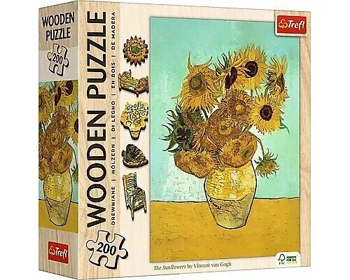 Holz Puzzle 200 - Sonnenblumen - Vincent van Gogh