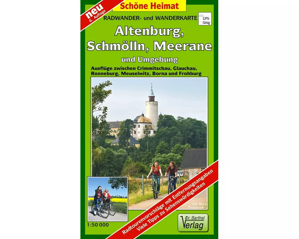 Radwander- und Wanderkarte Altenburg, Schmölln, Meerane und Umgebung