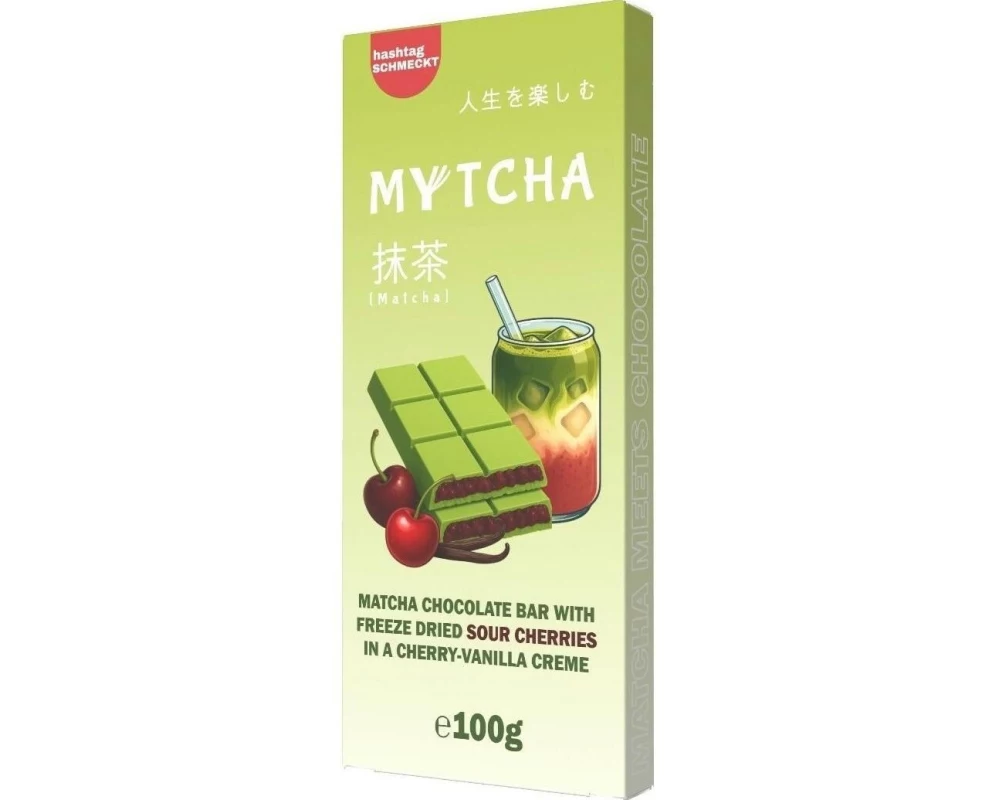 hashtag SCHMECKT Mytcha Matcha-Schokolade Cherry-Vanilla, 100 g