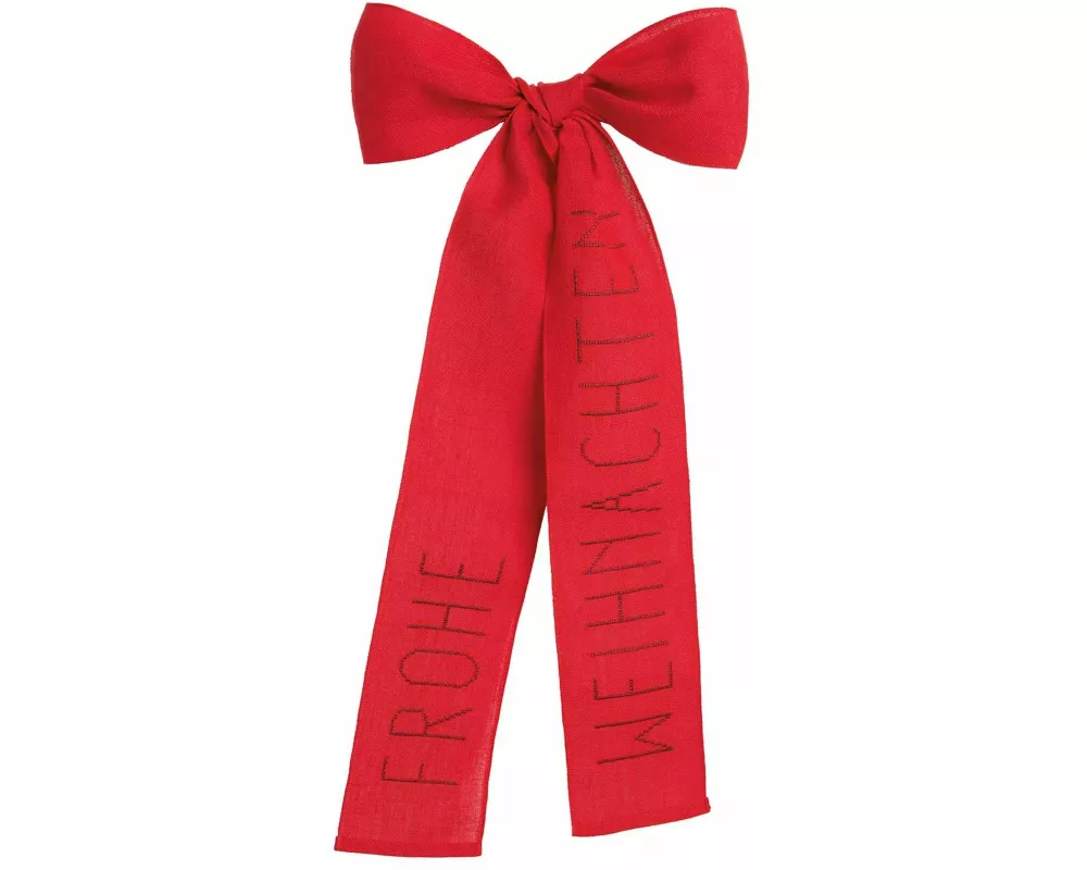 Stickpackung Gezählter Kreuzstich, Schleife Frohe Weihnachten, 10x166cm