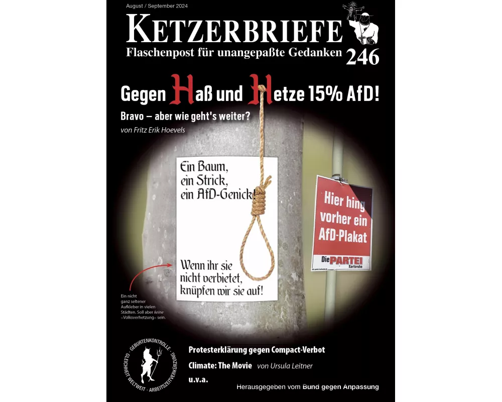 Gegen Haß und Hetze 15% AfD! Bravo - aber wie geht´s weiter?