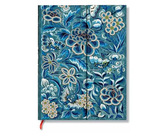 Blue Willow (Celebrate Hanfu) Mini Lined Hardcover Journal (Wrap Closure)