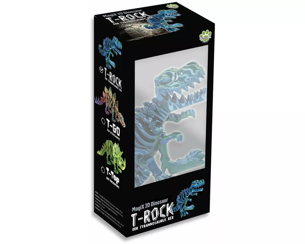 T-Rock der Tyrannosaurus Rex, 3D Metallic Dino 23cm