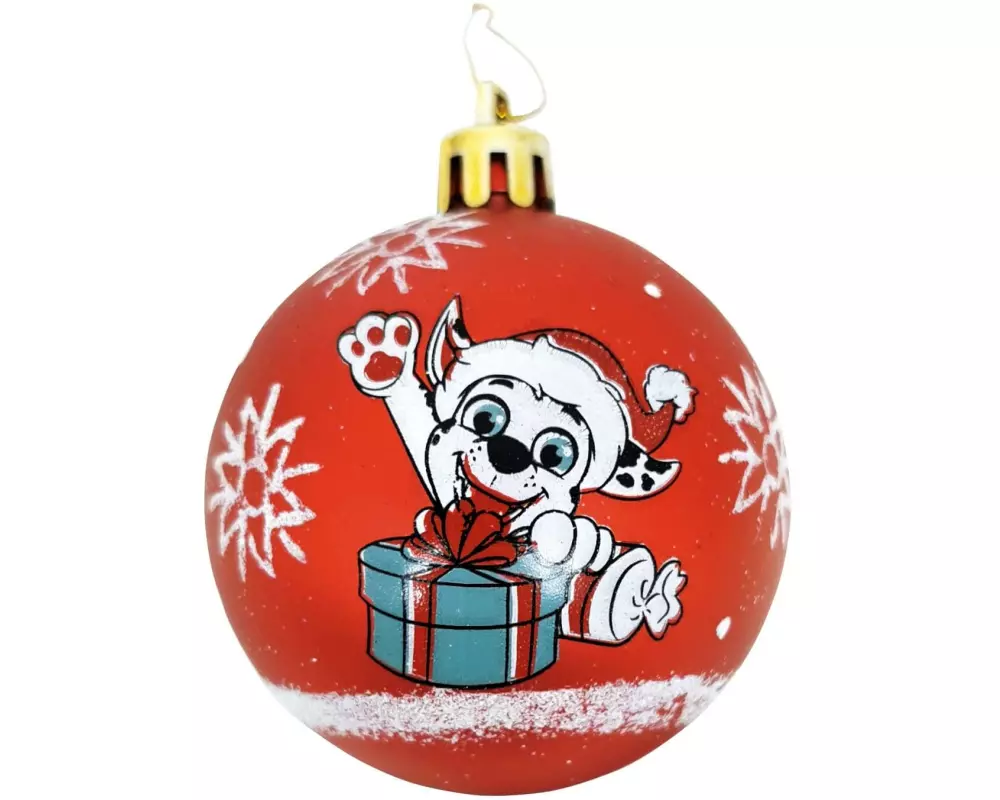 Arditex Weihnachtskugel 6 Stück, Ø 8 cm, Rot, Paw Patrol