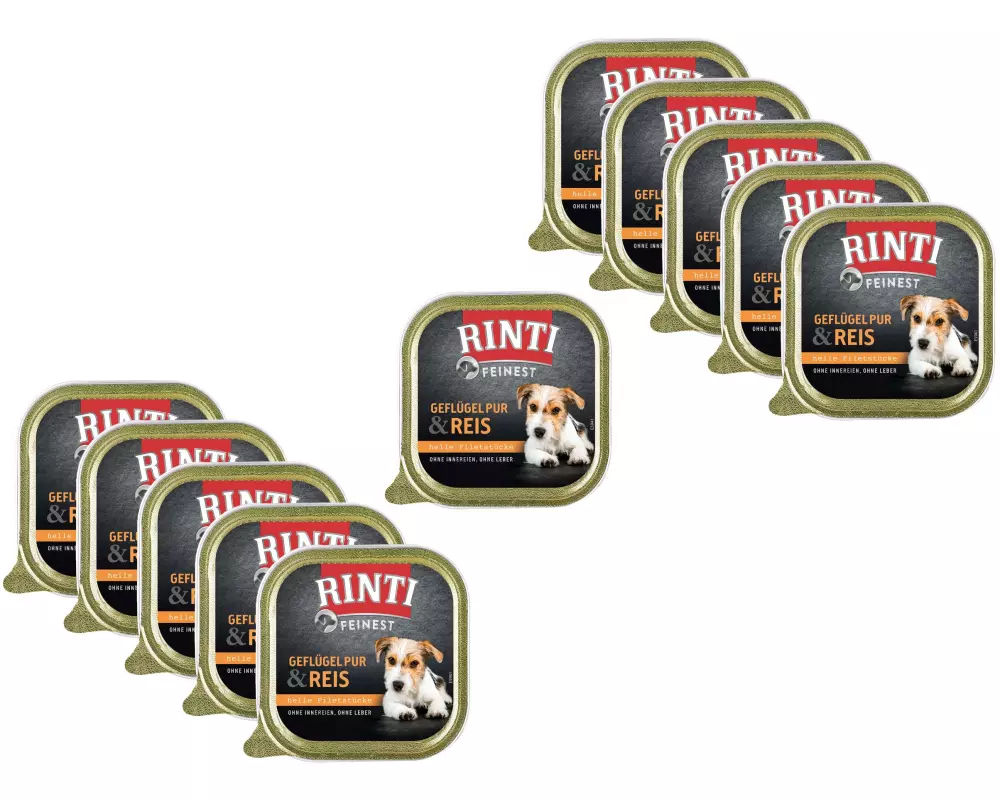 Rinti Nassfutter Feinest Geflügel Pur & Reis, 11 x 150 g