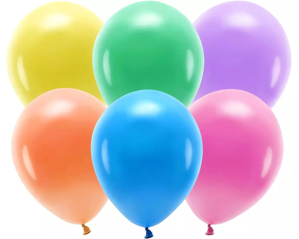 Partydeco Luftballon Uni Eco Pastel 100 Stück, Mehrfarbig, Ø 30 cm