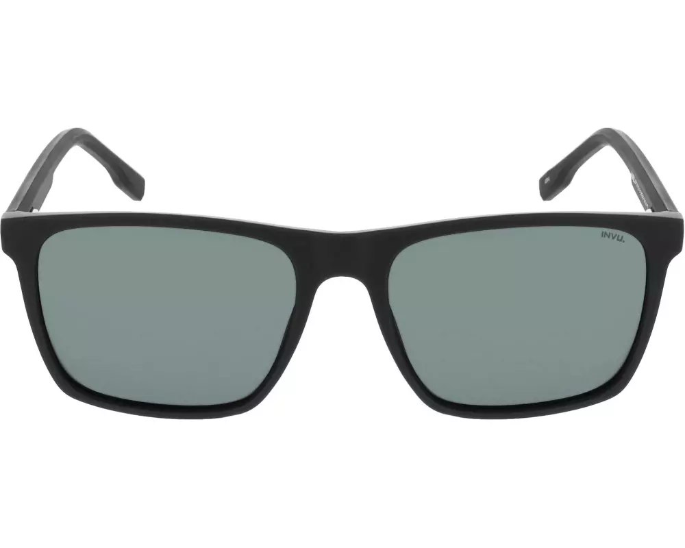 INVU. Sonnenbrille Victor Matt Black / Olive mit Etui