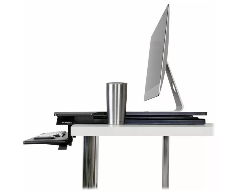 ERGOTRON WORKFIT-TX W/DROPDOWN KB TRAY PVC BLACK Sit-Stand Desk Workstation - Height-Adjustable Keyboard