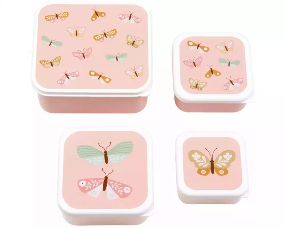 A Little Lovely Company Lunchbox & Snack Box Set Butterflies