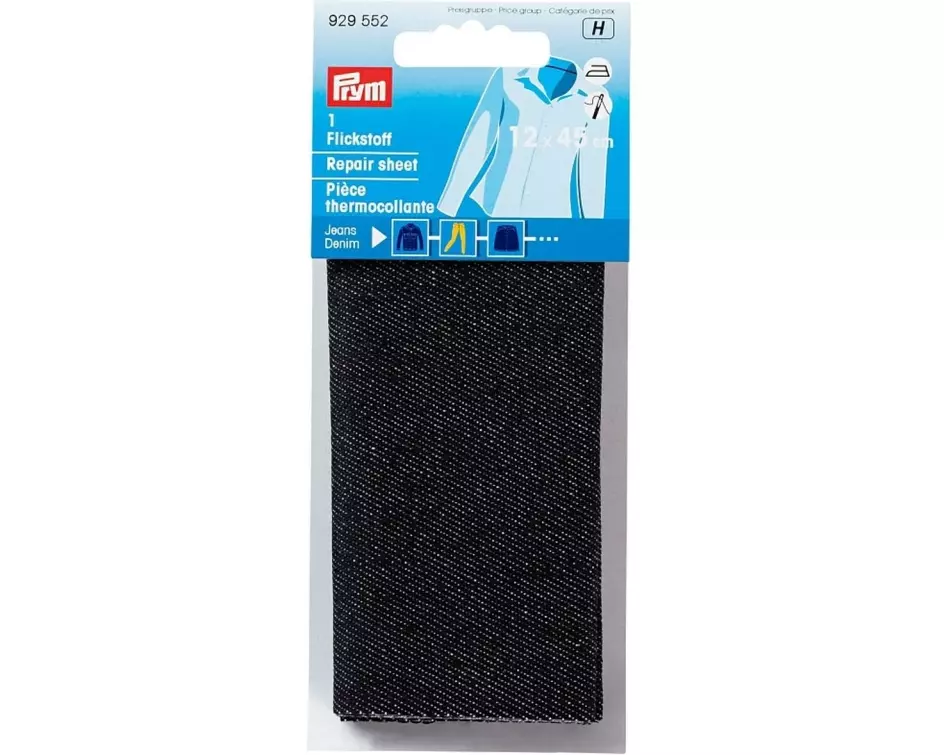 Prym Flickstoff 12 x 45 cm, aufbügelbar, Schwarz