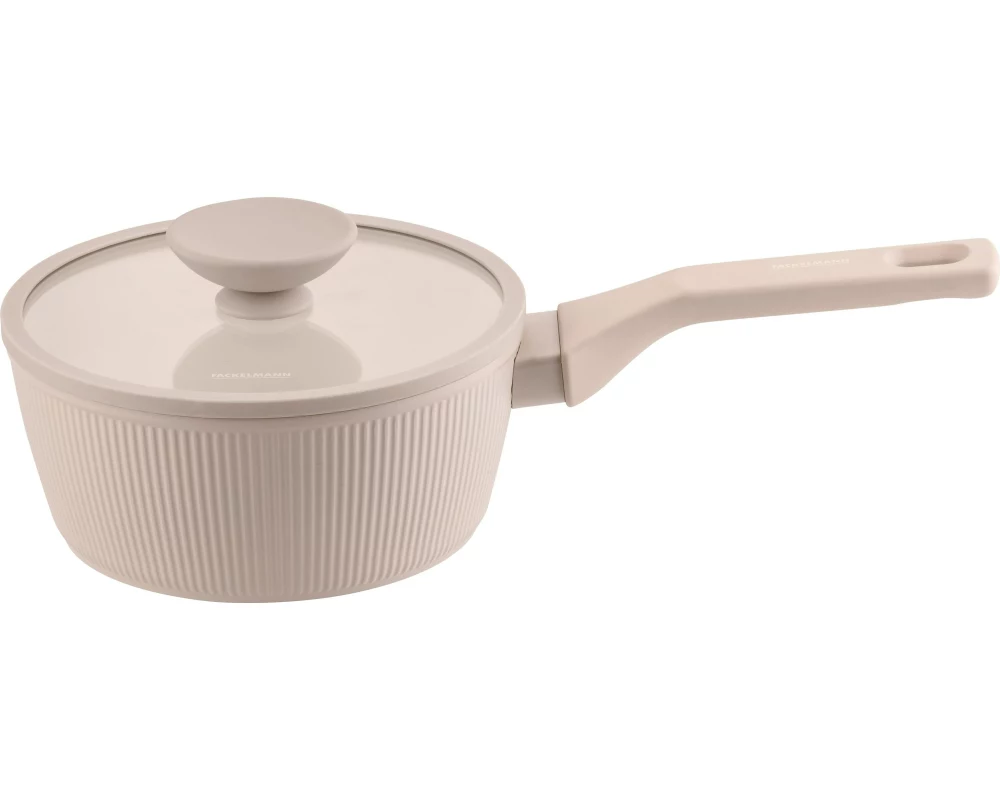Fackelmann Stieltopf Stielkasserolle 16 cm, Beige