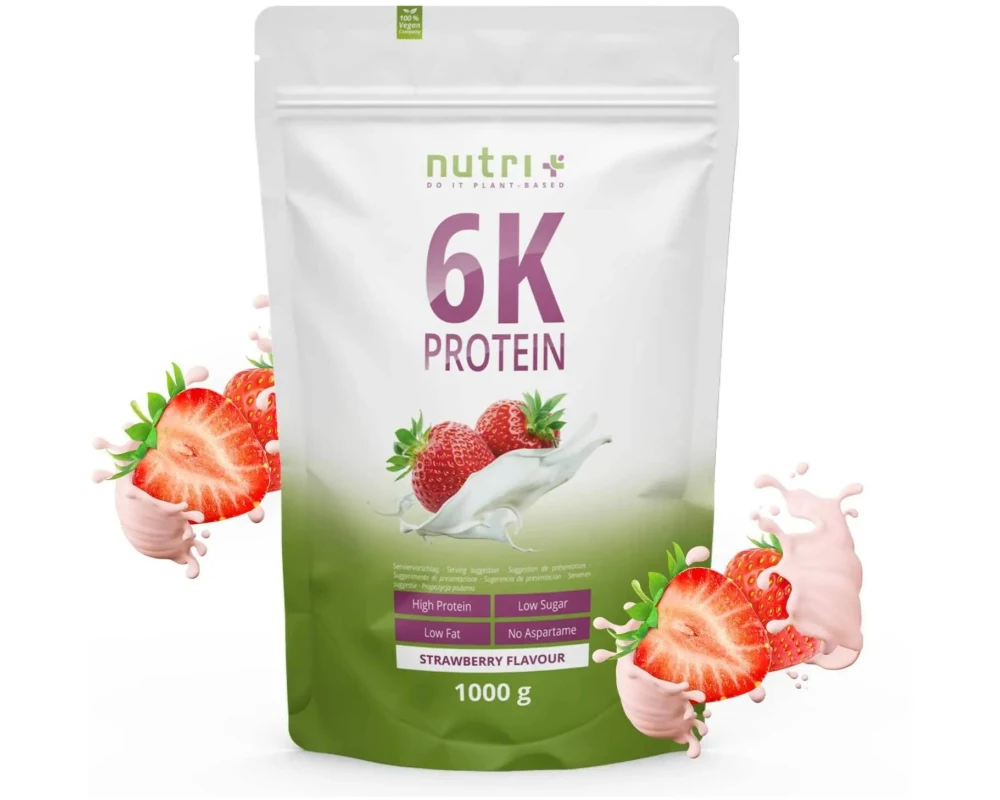 Nutri+ Pulver Vegan 6K Protein Erdbeere 1000 g