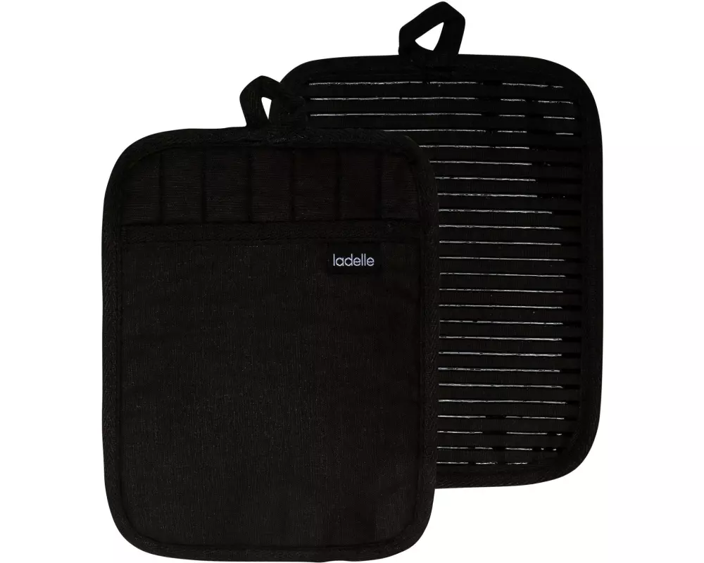Ladelle Topflappen Lennox 2 Stück, Schwarz