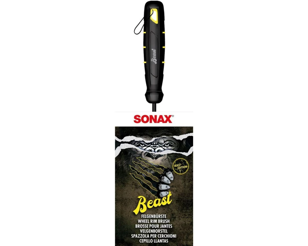 Sonax Felgenbürste Beast flach, mit Mikrofasertuch